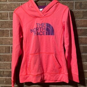 Bright pink North Face sweatshirt/hoodie size small/p